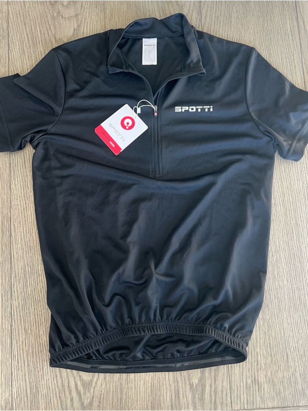 SPOTTI - Men's Short-Sleeve Cycling Jersey - Black - Size Large